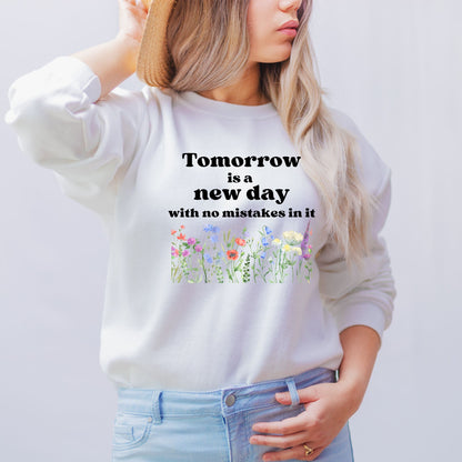 Anne of Green Gables Tomorrow is a new day White Sweatshirt | L.M MONTGOMERY