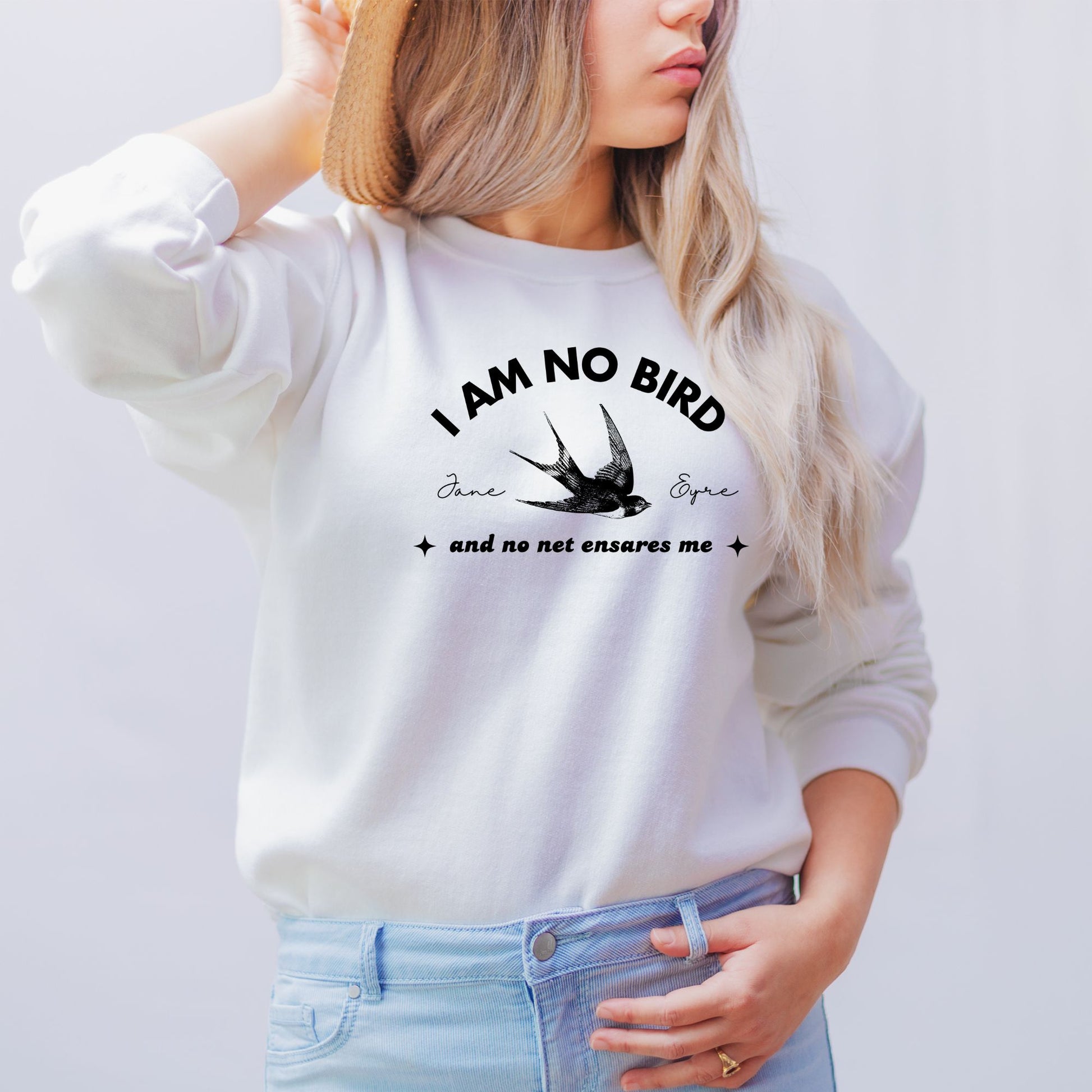 I am no bird White Sweatshirt | Jane Eyre | Starlit Prose bookish merch