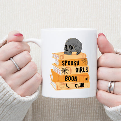 Two hands holding Spooky Girls Book Club Mug | Bookish Halloween | Ink & Stories