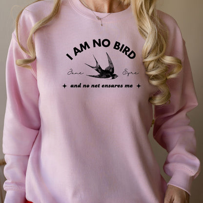 I am no bird Pink Sweatshirt | Jane Eyre | Starlit Prose bookish merch