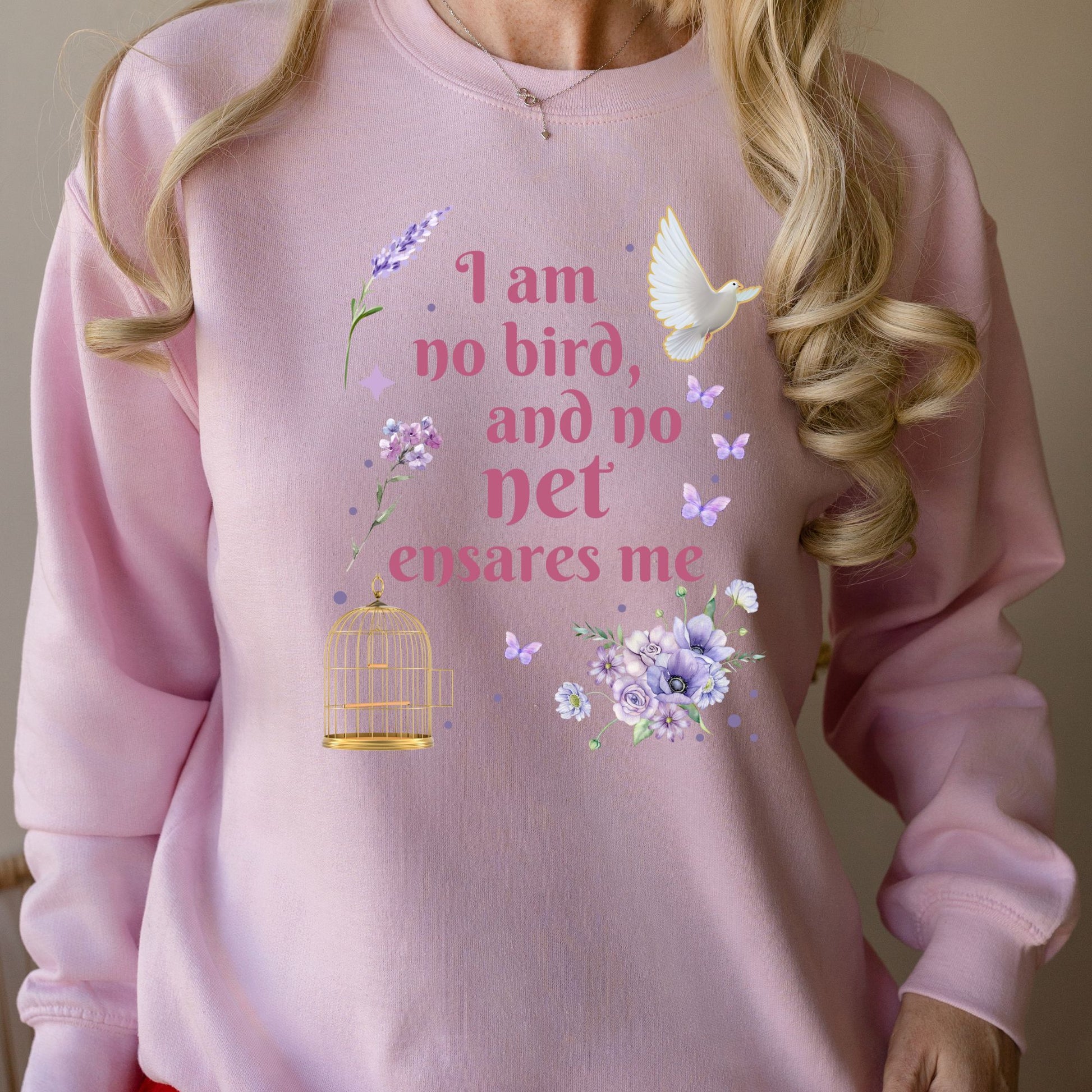 I am no bird Pink Jane Eyre Pink Sweatshirt | Jane Eyre | Starlit Prose bookish merch