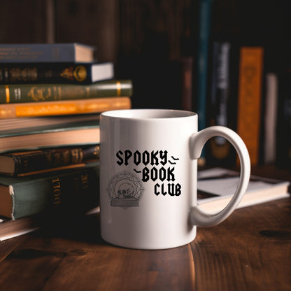 Spooky Book Club Mug Mockup with books | Bookish Halloween | Ink & Stories