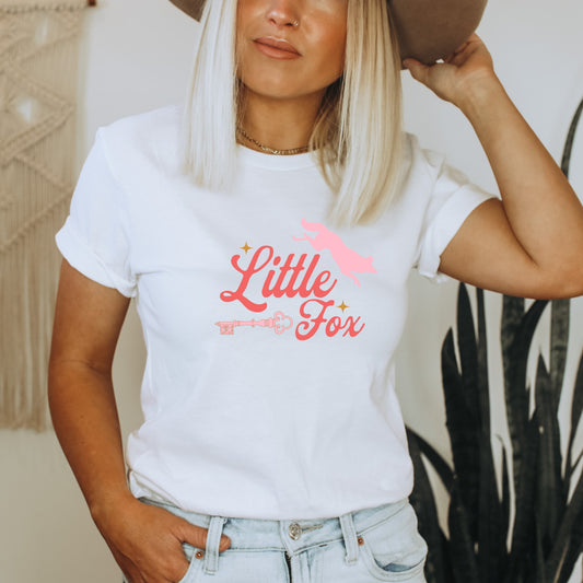 Little Fox White T-Shirt | Once upon a Broken Heart merch | Ink & Stories bookish merch