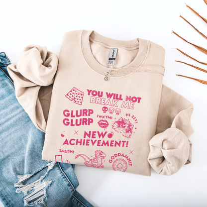 Dungeon Crawler Carl graphic collage style Sand Sweatshirt | Starlit Prose Bookish Merch