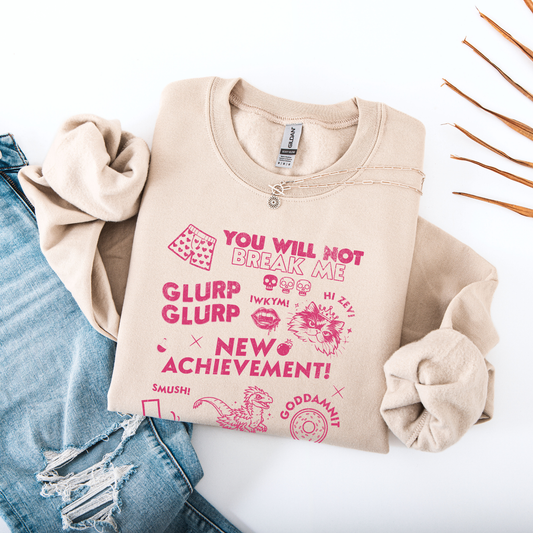 Dungeon Crawler Carl graphic collage style Sand Sweatshirt | Starlit Prose Bookish Merch