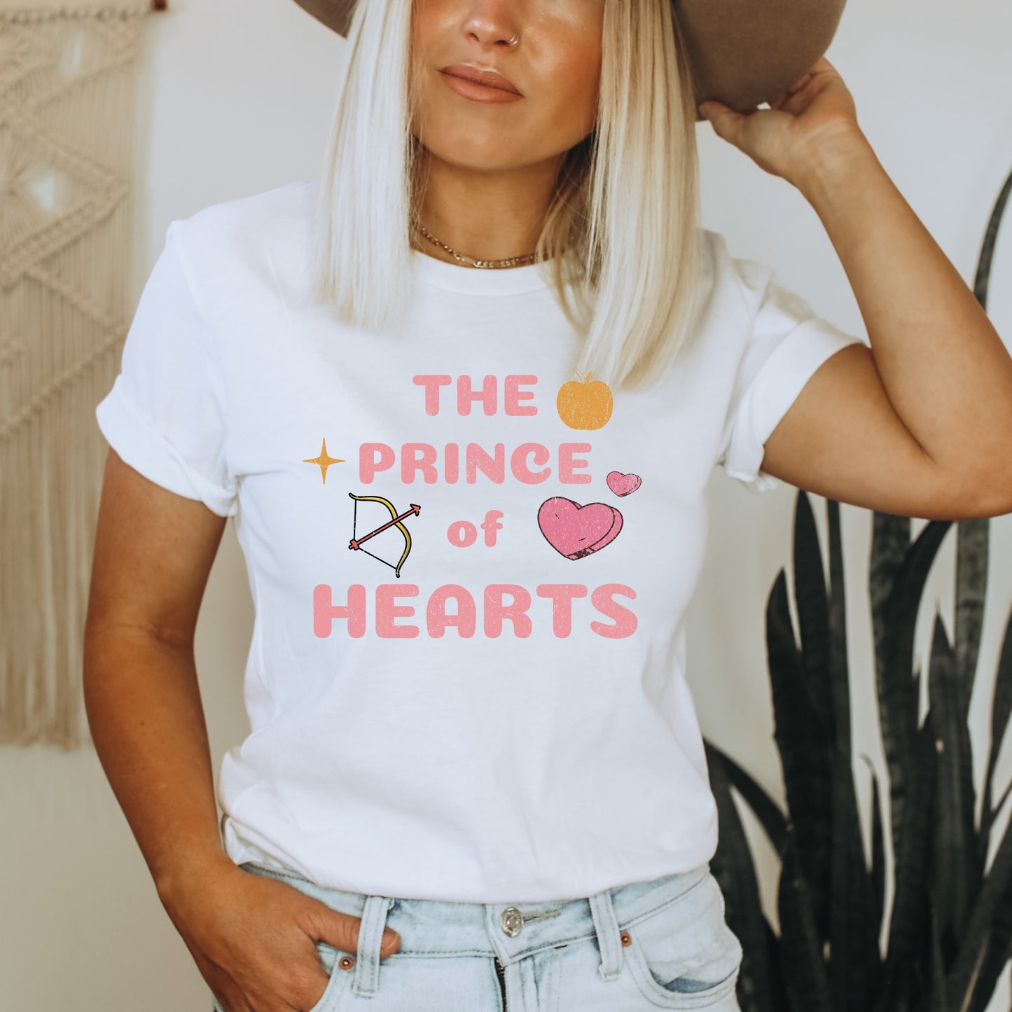Jacks The Prince of Hearts on a White T- Shirt | Once upon a Broken Heart merch | Ink and Stories bookish merch