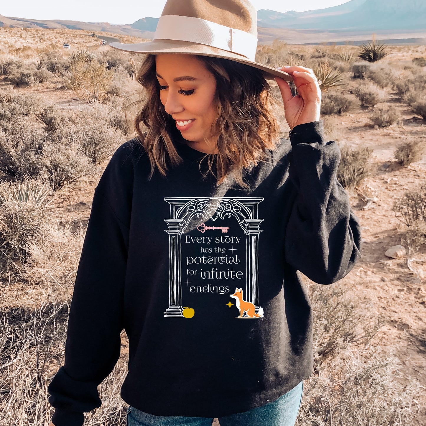 The Valory Arch Black Sweatshirt | Once upon a Broken Heart merch | Ink and Stories bookish merch Australia