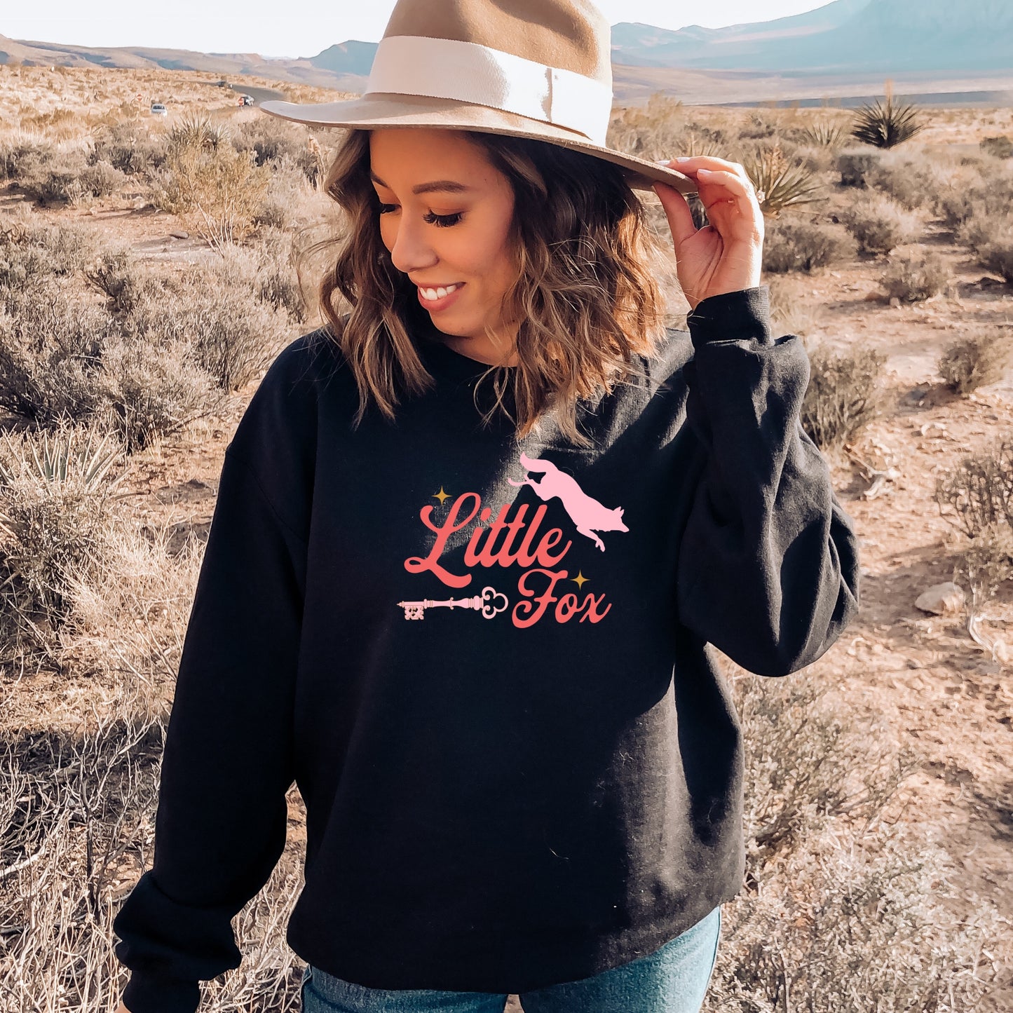 Little Fox Black Sweatshirt| Once upon a Broken Heart merch | Ink and Stories bookish Merch Australia