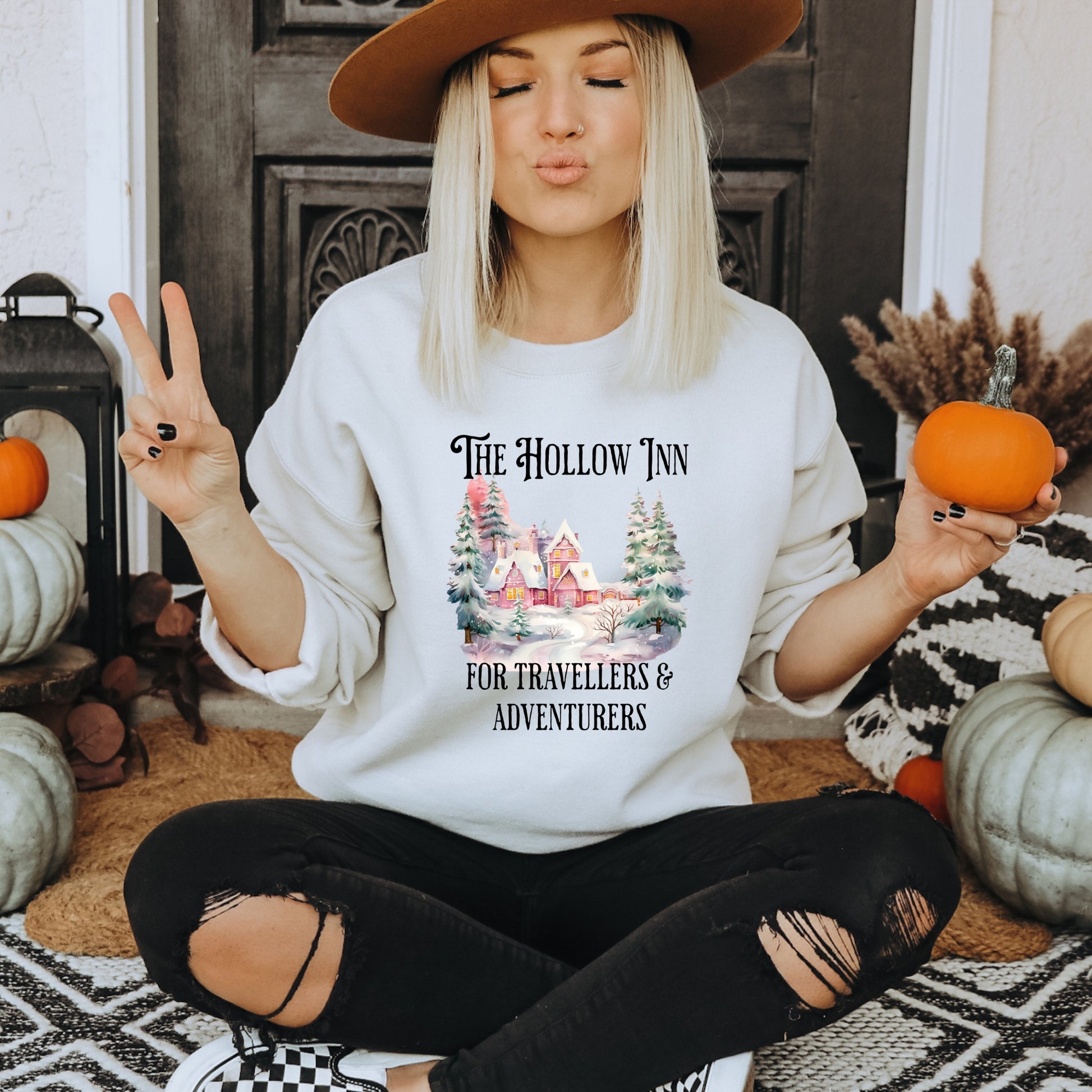 The Hollow Inn White Sweatshirt| Once upon a Broken Heart merch | Ink and Stories bookish merch Australia