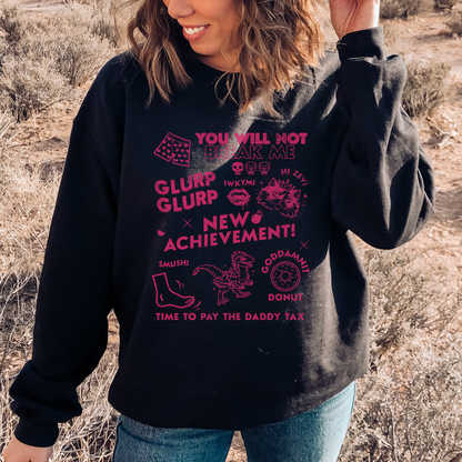Dungeon Crawler Carl graphic collage style black Sweatshirt | Starlit Prose Bookish Merch