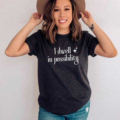 I dwell in possibility Dark Grey Heather T-Shirt | Emily Dickinson Poet | Starlit Prose bookish merchI dwell in possibility Black T-Shirt | Emily Dickinson Poet | Starlit Prose bookish merchI dwell in possibility Dark Grey Heather T-Shirt | Emily Dickinson Poetry | Starlit Prose bookish merch