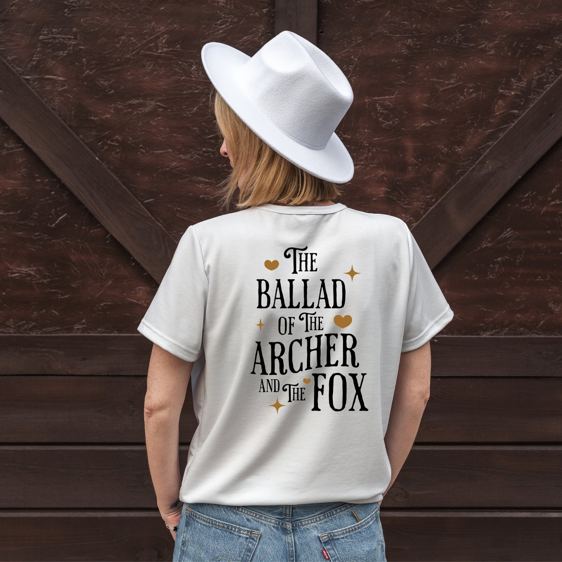 The Ballad of the Archer and the Fox White Back design T-Shirt | Once upon a Broken Heart merch | Ink and Stories bookish merch Australia