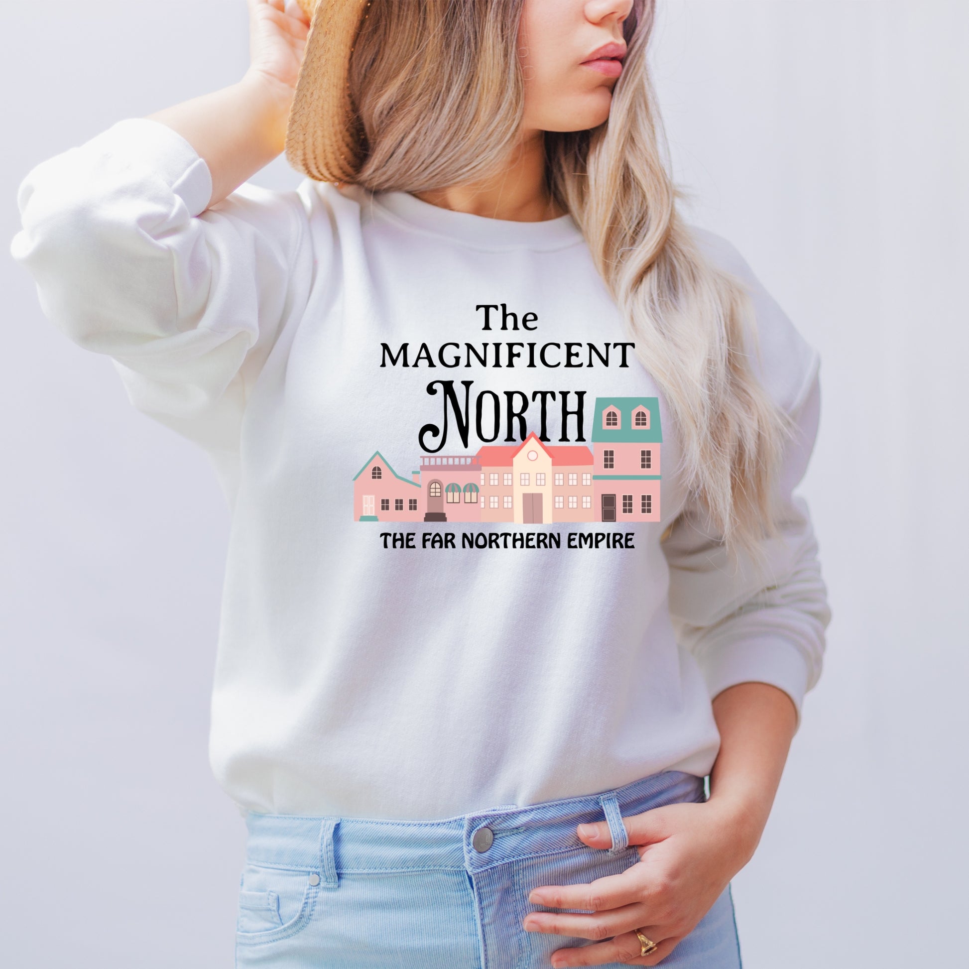 The Magnificent North White Sweatshirt| Once upon a Broken Heart merch | Ink and Stories bookish merch Australia