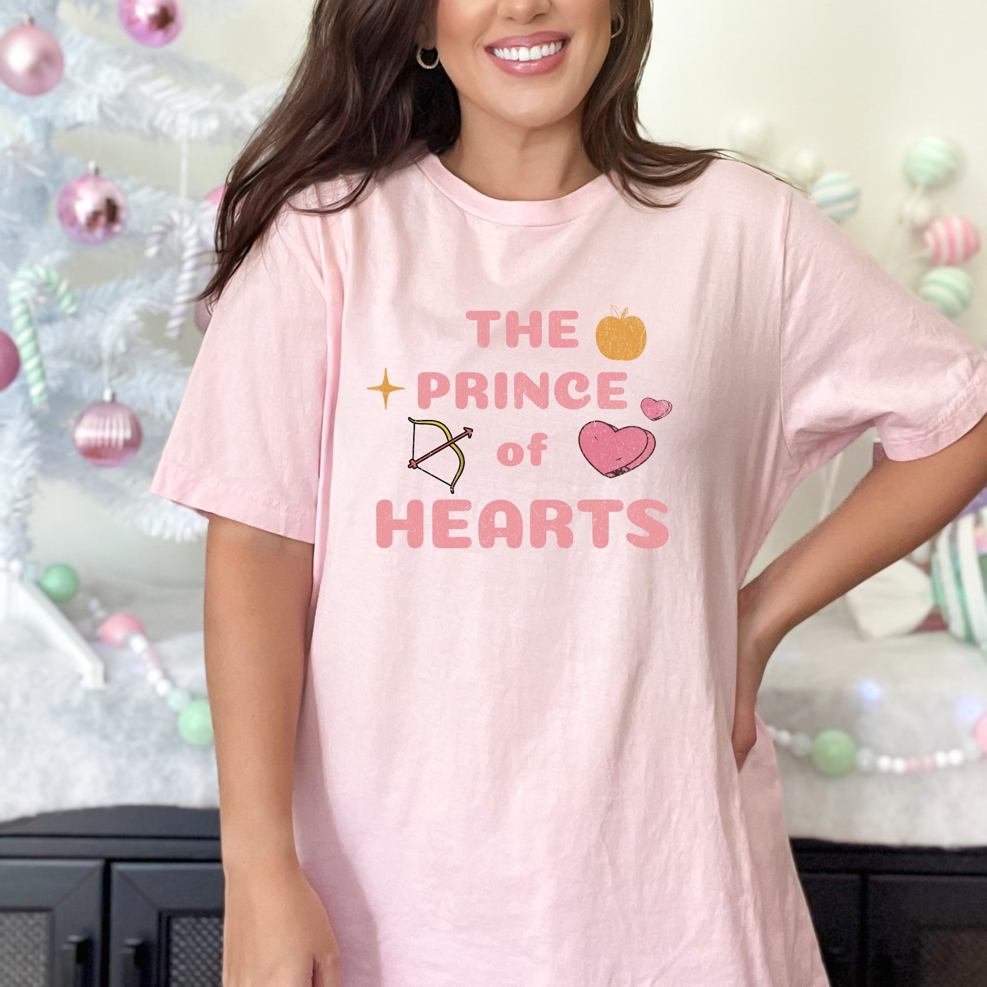 Jacks The Prince of Hearts on a Pink T- Shirt | Once upon a Broken Heart merch | Ink and Stories bookish merch