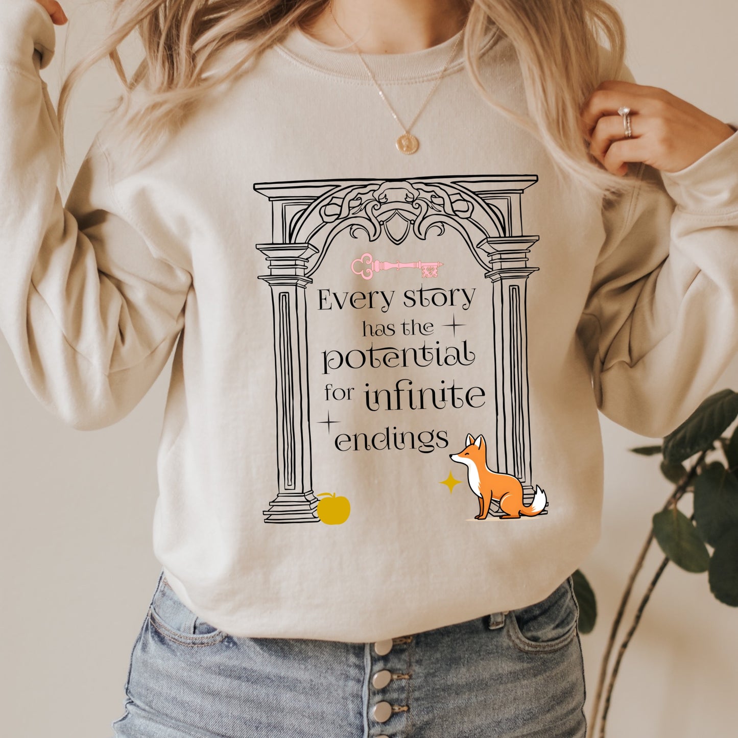 The Valory Arch Sand Sweatshirt | Once upon a Broken Heart merch | Ink and Stories bookish merch Australia