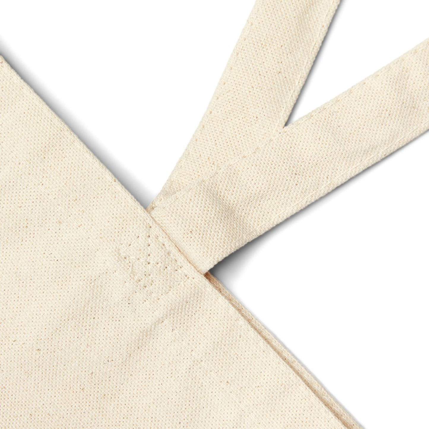 Close-up of beige fabric straps on a white background