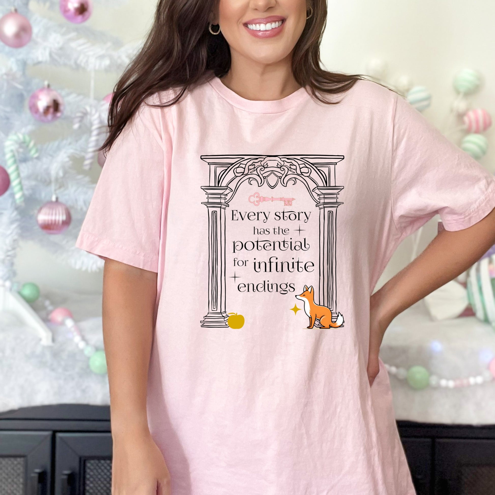 The Valory Arch Pink T-Shirt | Once upon a Broken Heart merch | Ink & Stories bookish merch