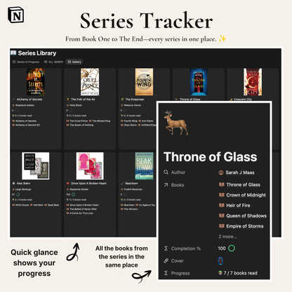 Notion Reading Journal Series Tracker Page