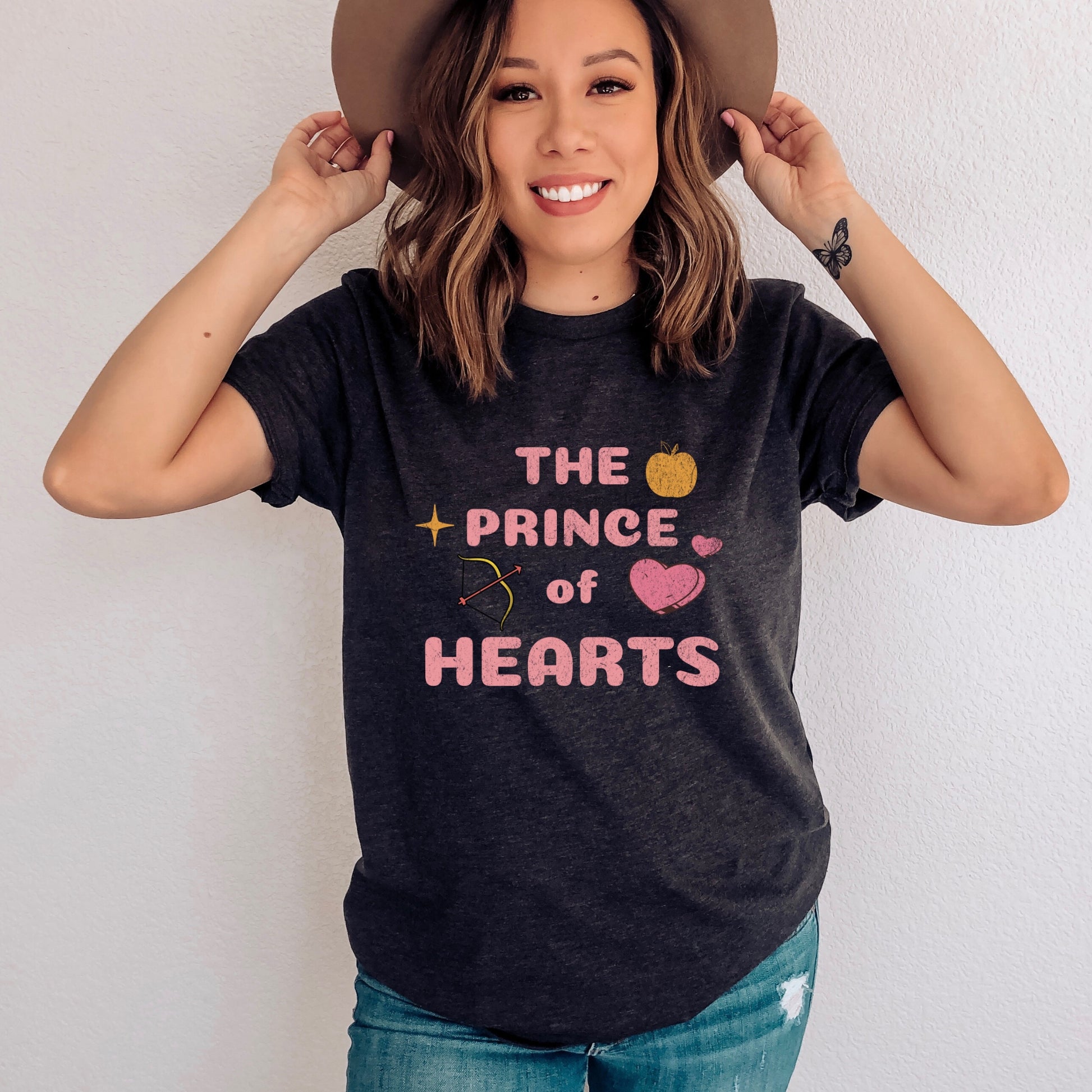 Jacks The Prince of Hearts on a Dark Grey Heather T- Shirt | Once upon a Broken Heart merch | Ink and Stories bookish merch