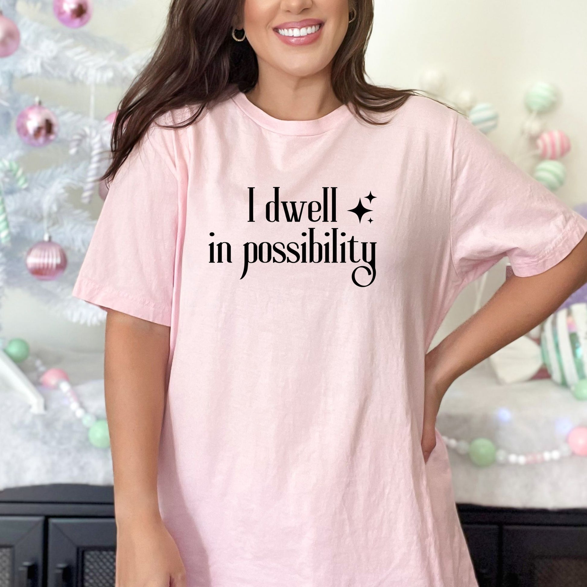 I dwell in possibility Pink T-Shirt | Emily Dickinson Poet | Starlit Prose bookish merchI dwell in possibility Black T-Shirt | Emily Dickinson Poet | Starlit Prose bookish merchI dwell in possibility Pink T-Shirt | Emily Dickinson Poetry | Starlit Prose bookish merch