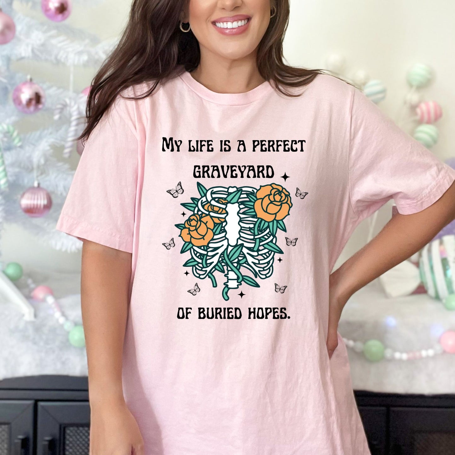 Anne of Green Gables Graveyard of Hopes Pink T-Shirt | L.M MONTGOMERY | Starlit Prose bookish merch