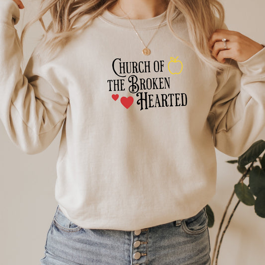 The Church of the Broken Hearted Sand Sweatshirt | Once upon a Broken Heart merch | Ink and Stories bookish Merch Australia