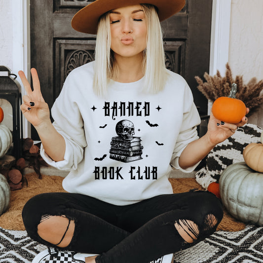 Banned Book Club White Sweatshirt Ink & Stories Bookish Merch