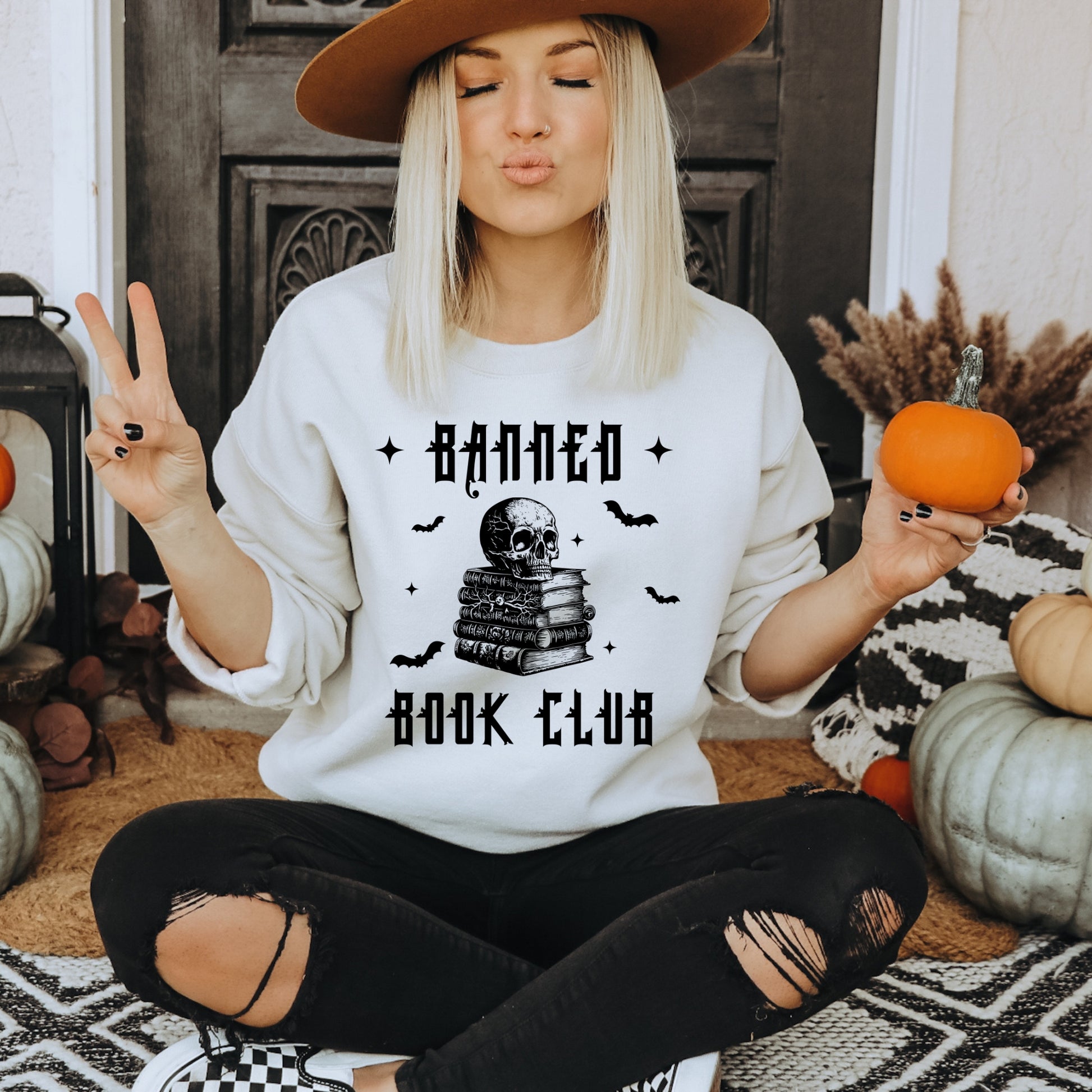 Banned Book Club White Sweatshirt Ink & Stories Bookish Merch