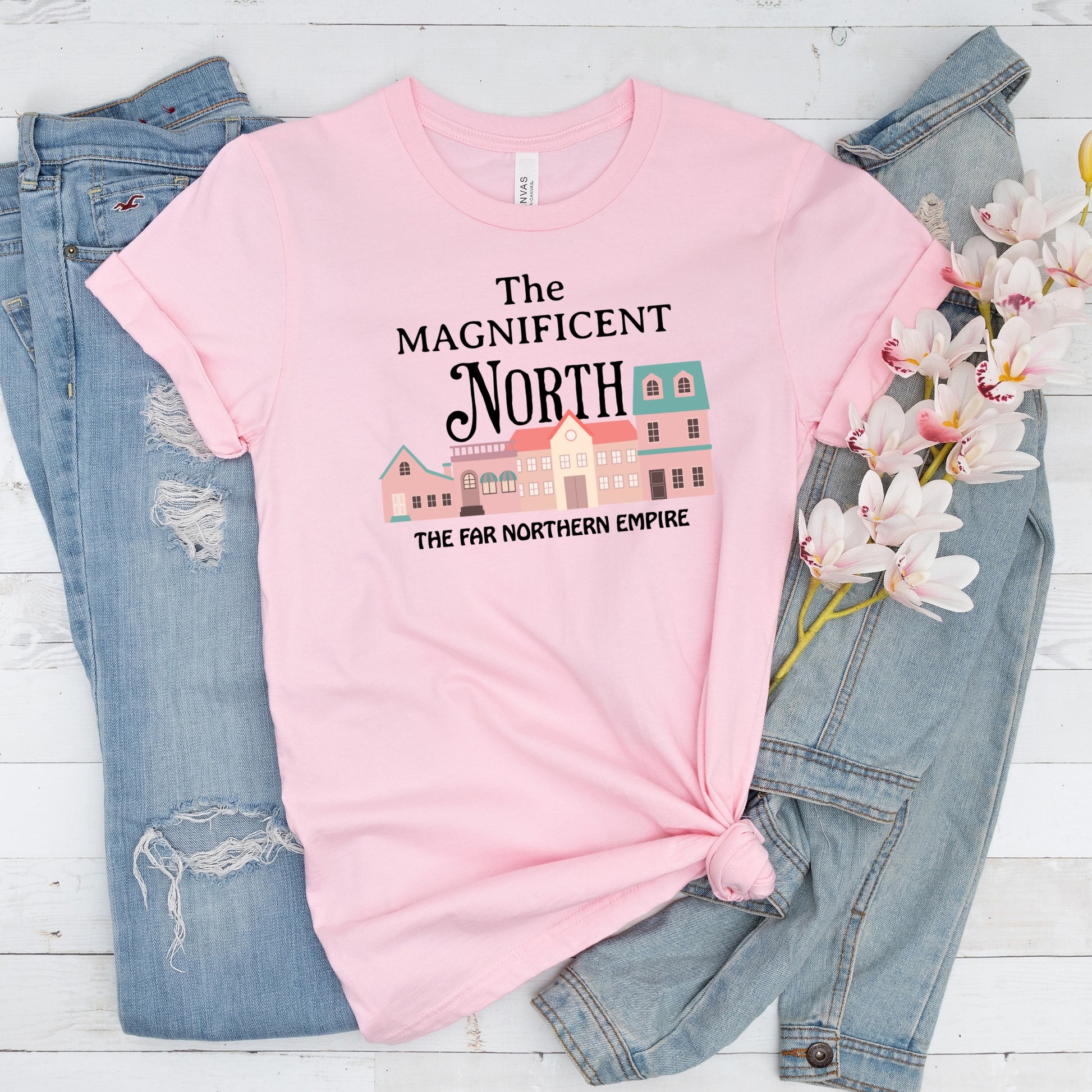 The Magnificent North Pink T-Shirt | Once upon a Broken Heart merch | Ink & Stories Bookish Merch