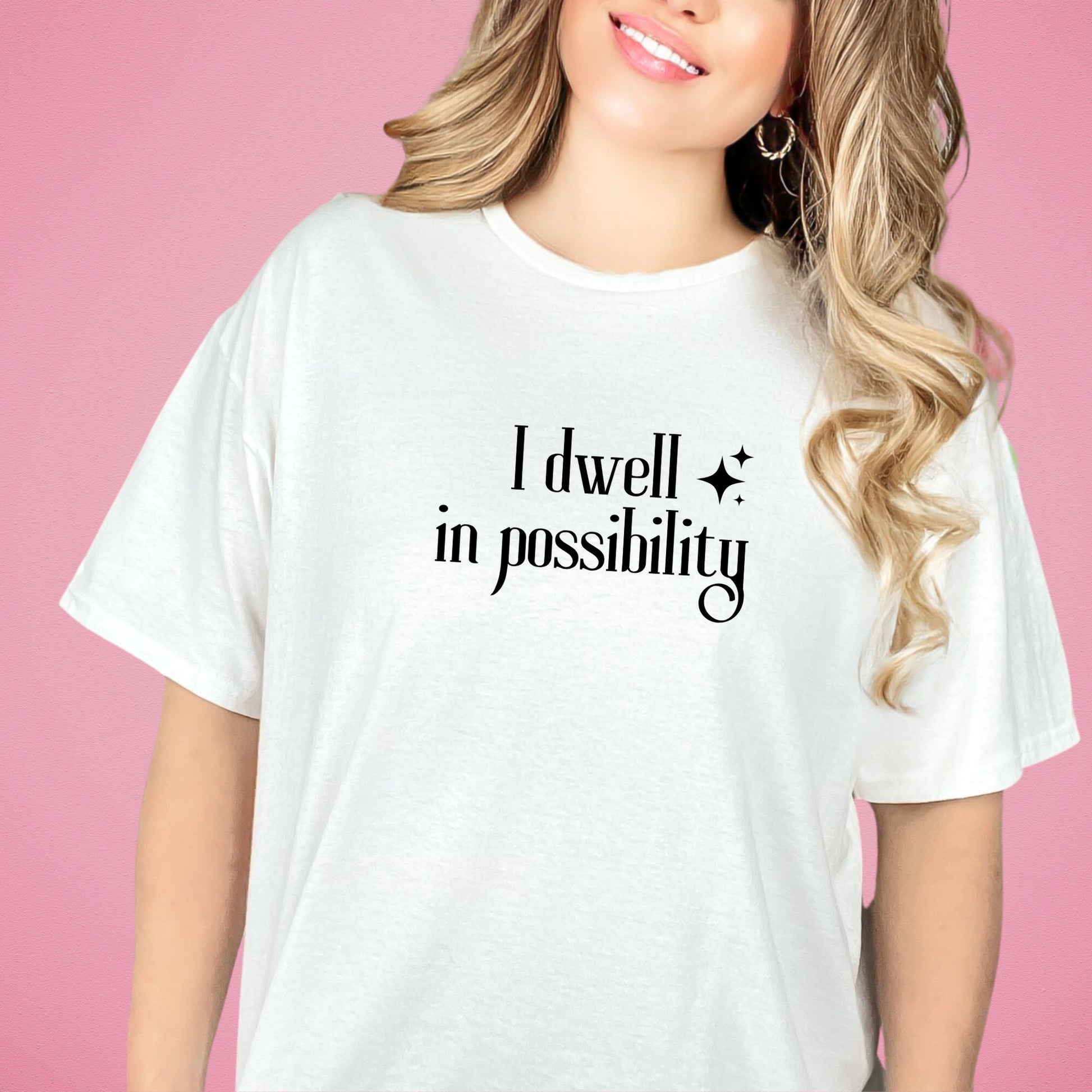 I dwell in possibility White T-Shirt | Emily Dickinson Poet | Starlit Prose bookish merchI dwell in possibility Black T-Shirt | Emily Dickinson Poet | Starlit Prose bookish merchI dwell in possibility White T-Shirt | Emily Dickinson Poetry | Starlit Prose bookish merch