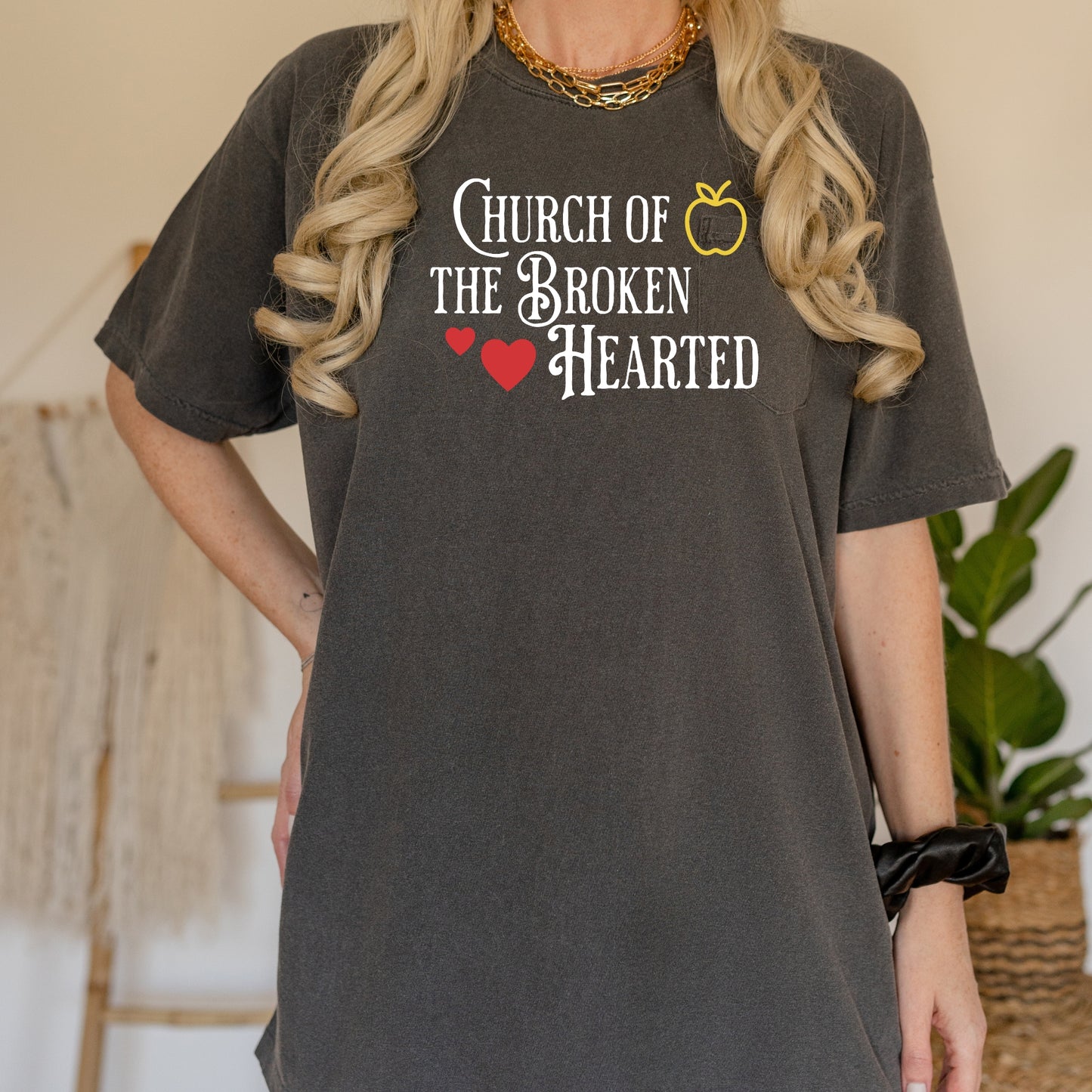 The Church of the Broken Hearted Pepper Comfort Colors T-Shirt | Once upon a Broken Heart | Ink and Stories bookish merch