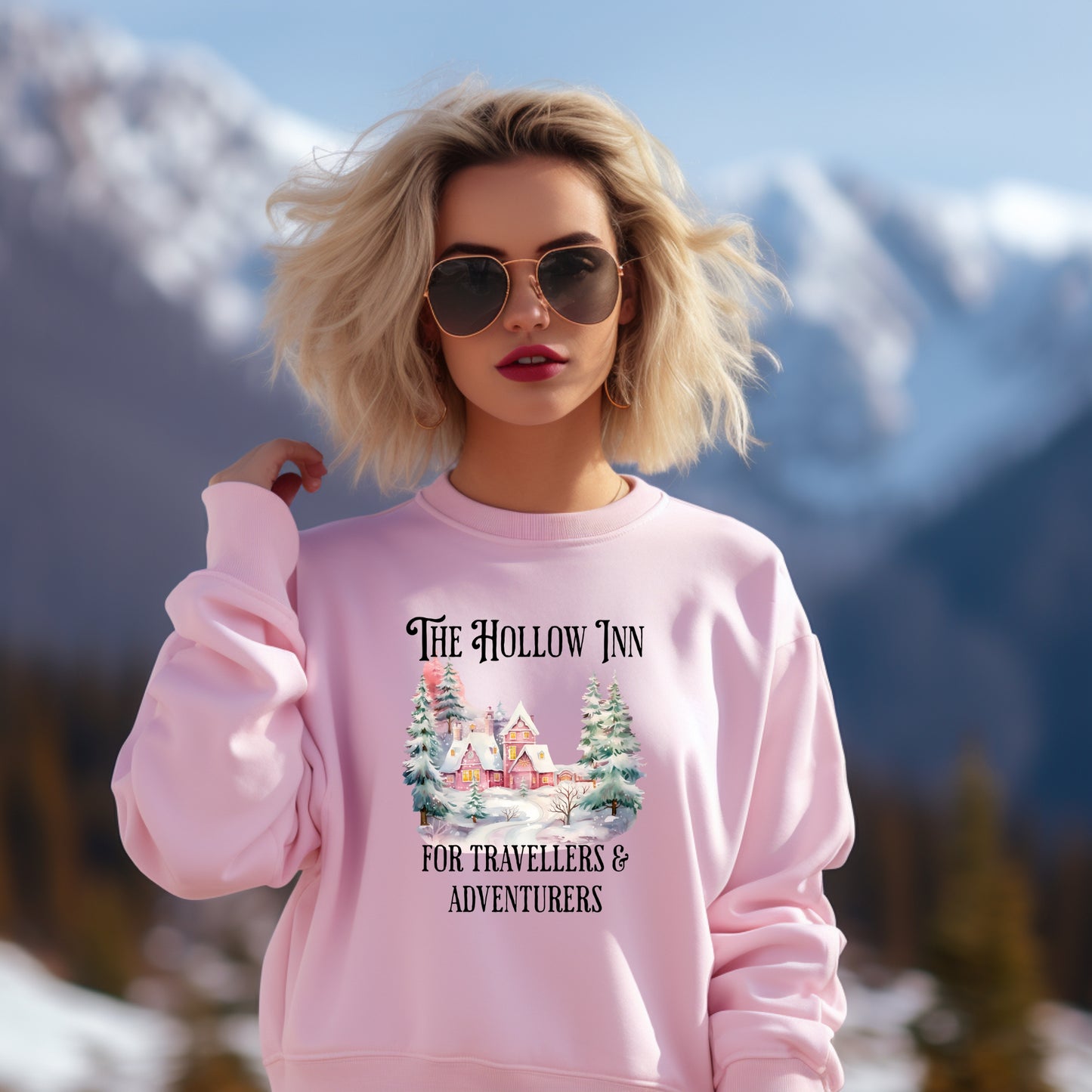 The Hollow Inn Pink Sweatshirt| Once upon a Broken Heart merch | Ink and Stories bookish merch Australia