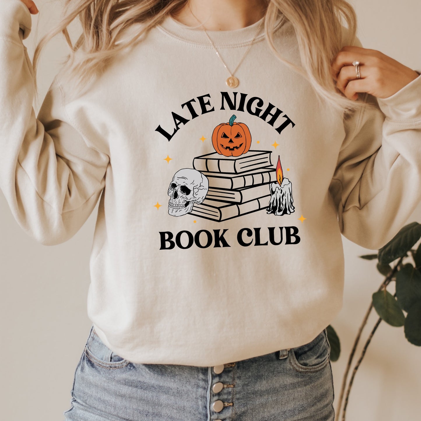 Late Night Book Club Sand Sweatshirt | Bookish Merch | Ink & Stories