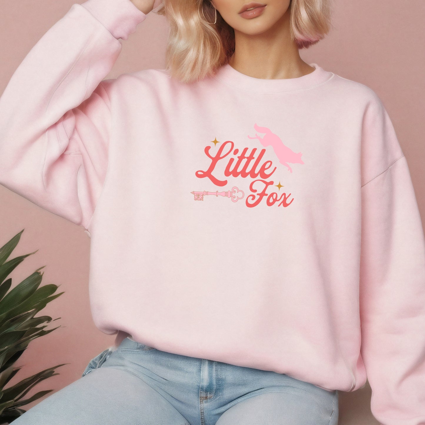 Little Fox Pink Sweatshirt| Once upon a Broken Heart merch | Ink and Stories bookish Merch Australia