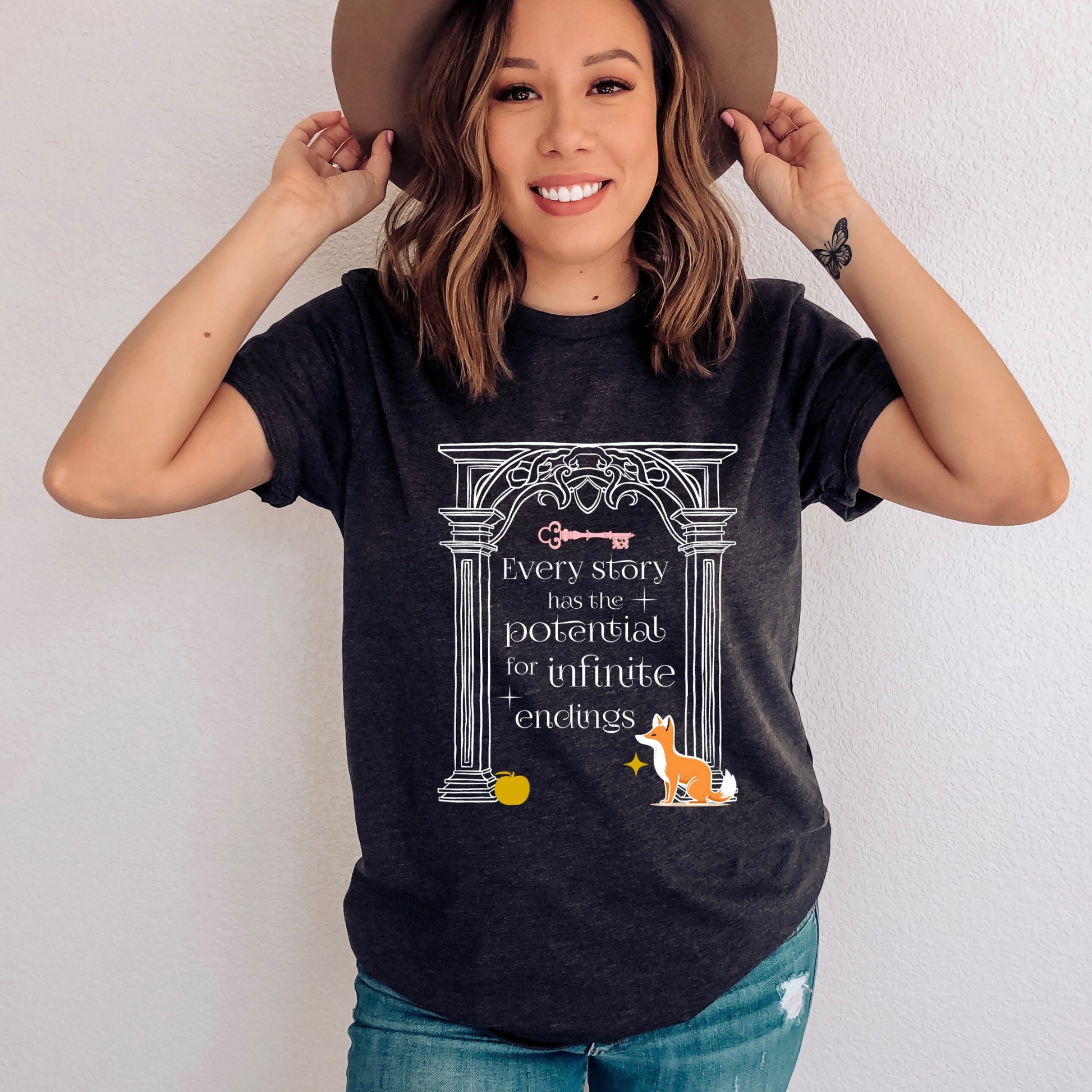 The Valory Arch Dark Grey Heather T-Shirt | Once upon a Broken Heart merch | Ink & Stories bookish merch