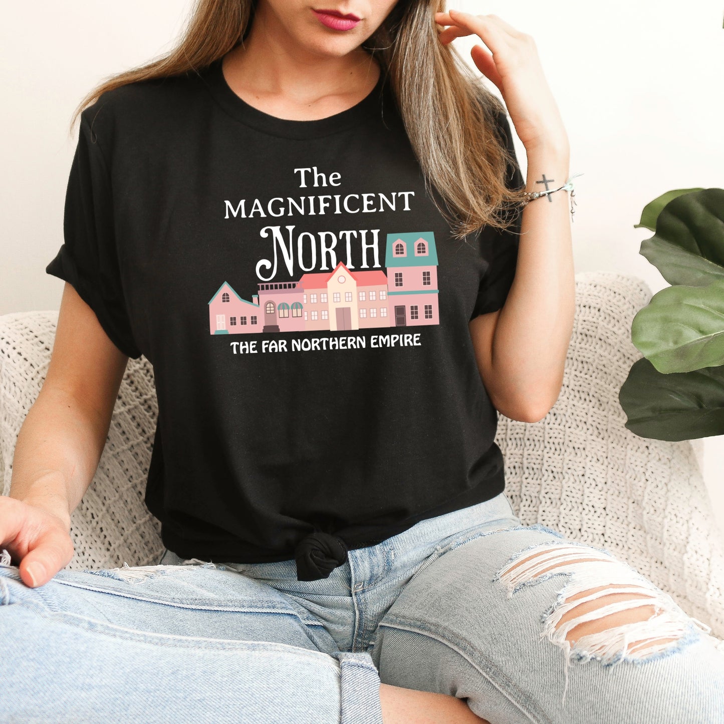 The Magnificent North Black T-Shirt | Once upon a Broken Heart merch | Ink & Stories Bookish Merch