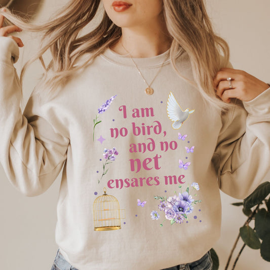 I am no bird Pink Jane Eyre Sand Sweatshirt | Jane Eyre | Starlit Prose bookish merch