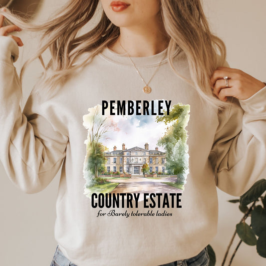 Pemberley Country Estate Sand Sweatshirt | Jane Austen | Starlit Prose bookish merch