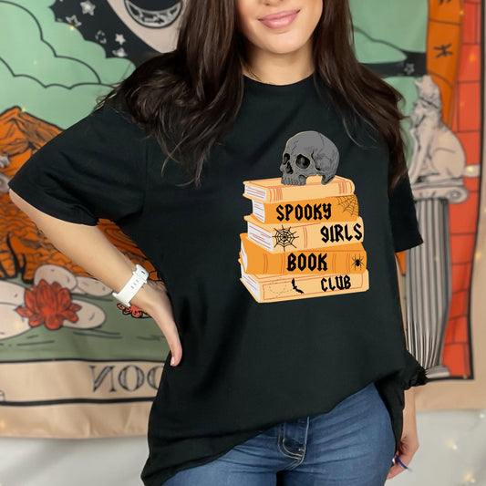Spooky Girls Book Club Comfort Colors Black T-Shirt Ink & Stories Bookish Halloween Merch