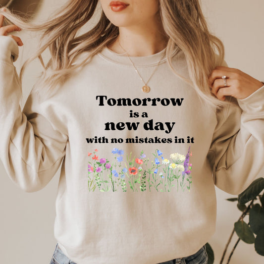 Anne of Green Gables Tomorrow is a new day Sand Sweatshirt | L.M MONTGOMERY