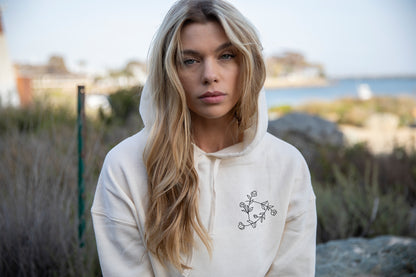 Cabeswater Floral Ley Lines Bone Womens Cropped Hoodie | The Raven Cycle