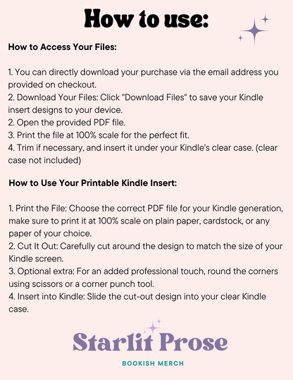 Instructions on how to download and use files