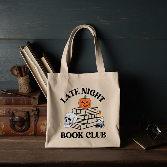 Late Night Book Club Tote Bag | Bookish Halloween Gift | Ink & Stories Bookish Merch Australia