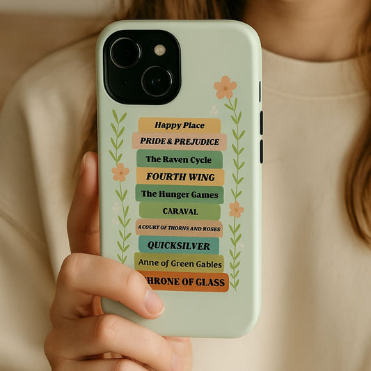 Custom Bookshelf Floral Tough Case | Personalised Gift for Readers