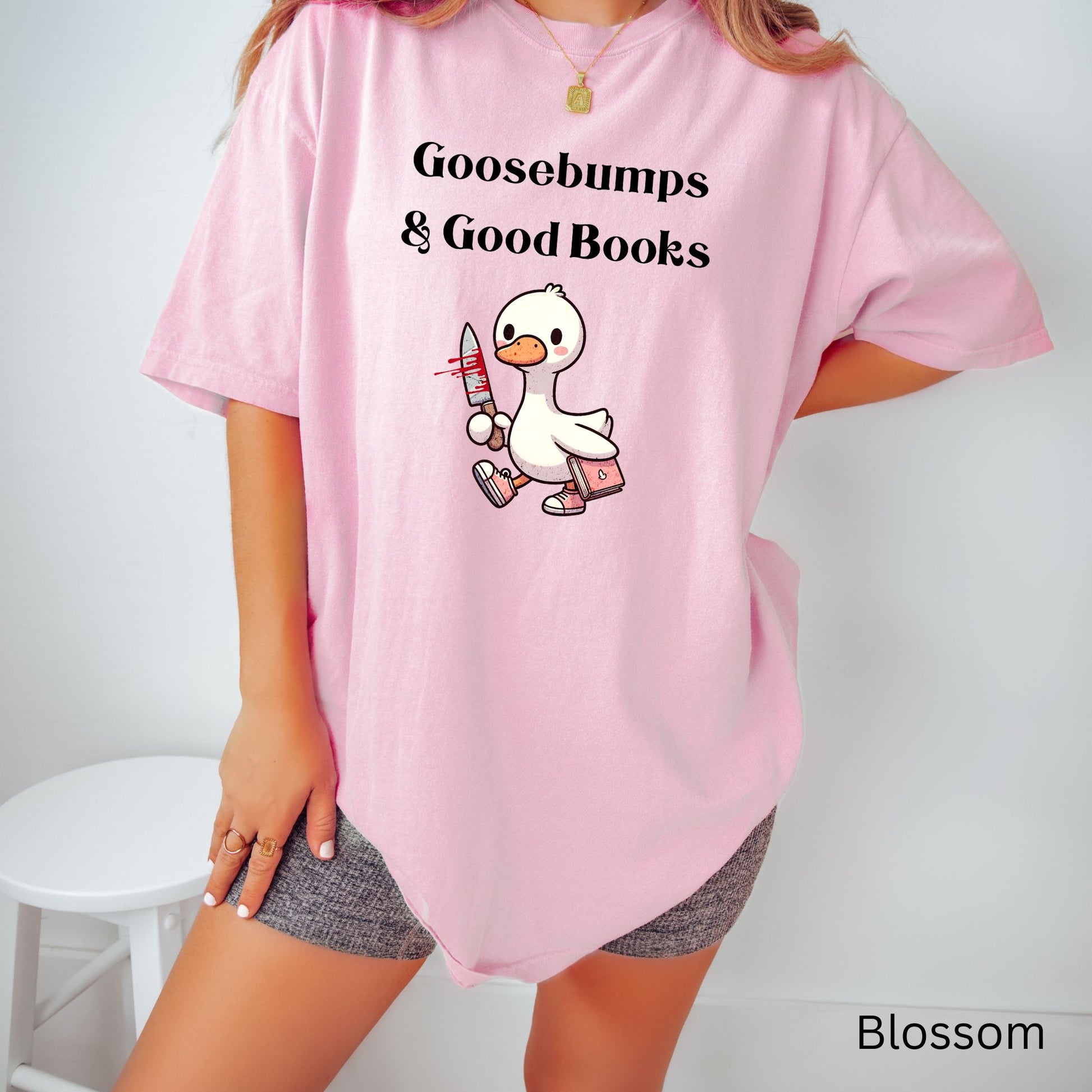 Silly Goose Horror Thriller Blossom Comfort Colors | Starlit Prose Bookish Shirt
