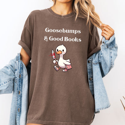 Silly Goose Horror Thriller Espresso Comfort Colors | Starlit Prose Bookish Shirt