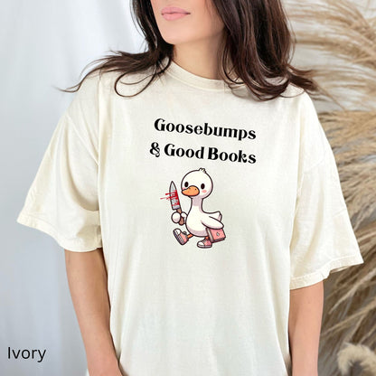 Silly Goose Horror Thriller Ivory Comfort Colors | Starlit Prose Bookish Shirt