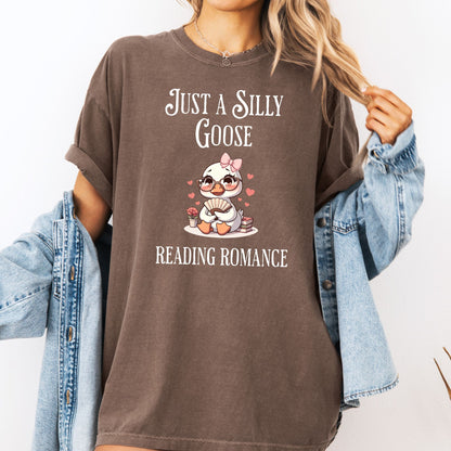 Silly Goose reading Romance Comfort Colors Espresso | Starlit Prose Bookish Merch Australia