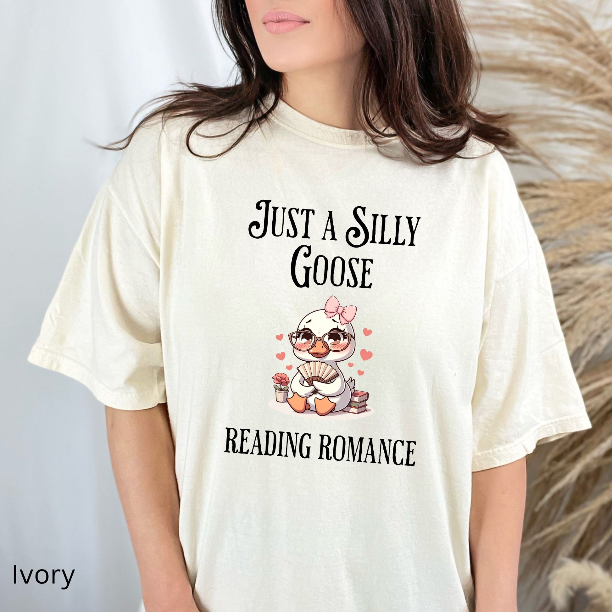 Silly Goose reading Romance Comfort Colors Ivory | Starlit Prose Bookish Merch Australia