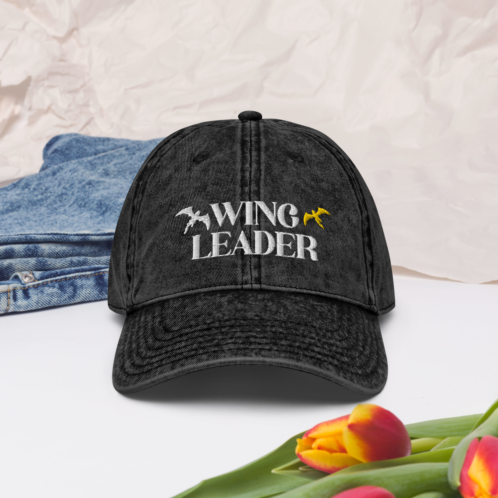 Wing Leader Black Dad Hat Front on | Dragon Rider Bookish Merch | Ink and Stories